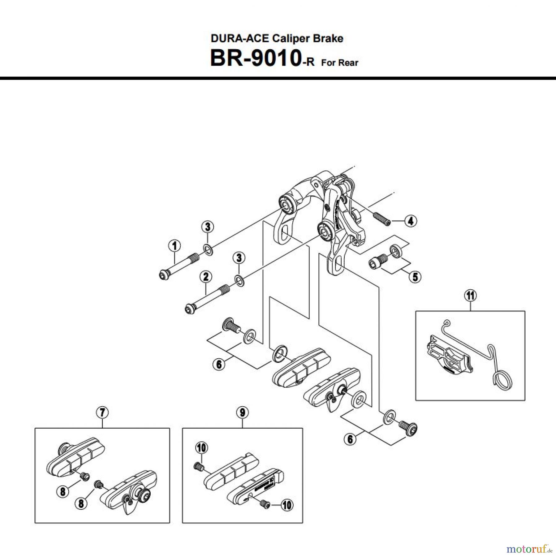 Shimano BR Brake - Bremse BR-9010-R -3462A DURA-ACE Caliper Brake For Rear