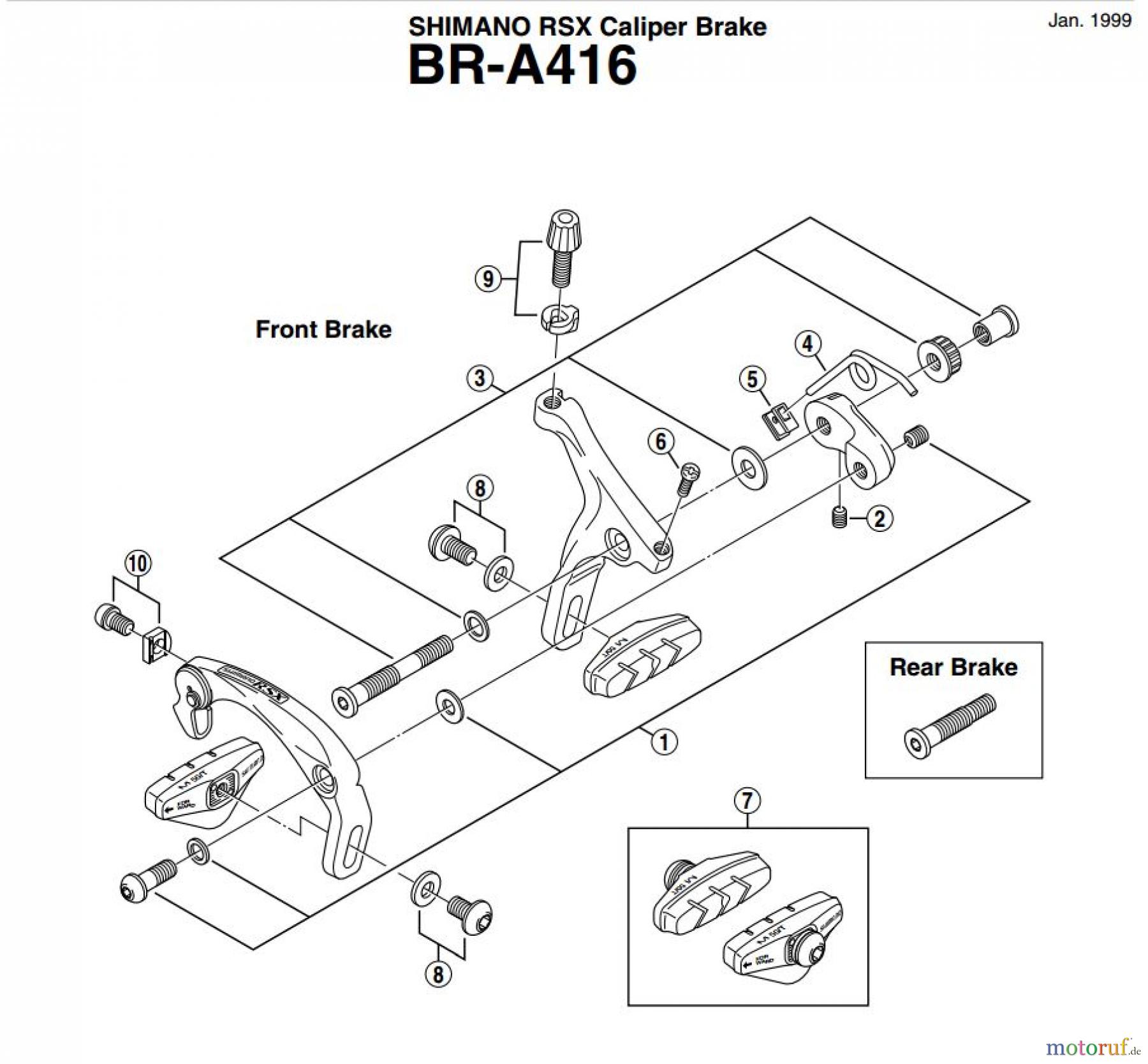 Shimano BR Brake - Bremse BR-A416 SHIMANO RSX Caliper Brake