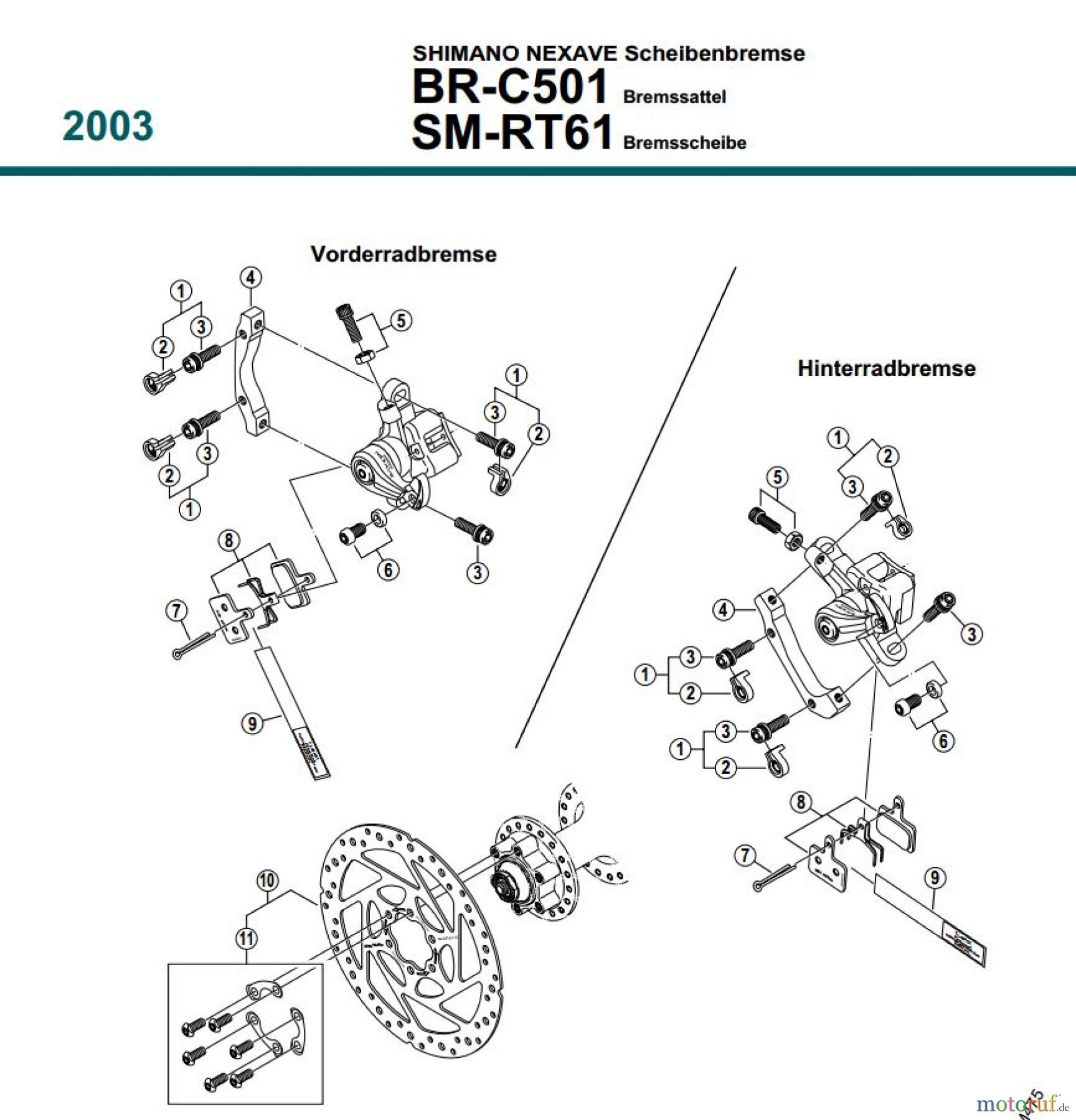 Shimano BR Brake - Bremse BR-C501 2003 SHIMANO NEXAVE Scheibenbremse
