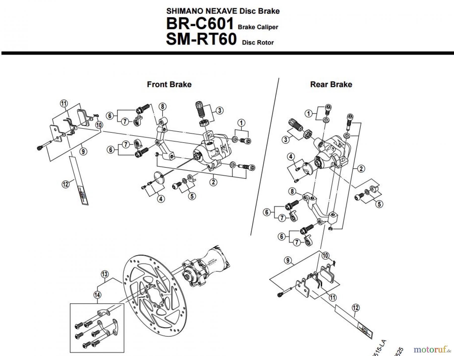 Shimano BR Brake - Bremse BR-C601 -2078A SHIMANO NEXAVE Disc Brake