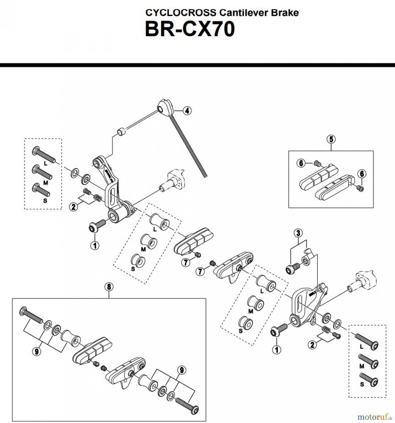 Shimano BR Brake - Bremse BR-CX70 -3223A CYCLOCROSS Cantilever Brake
