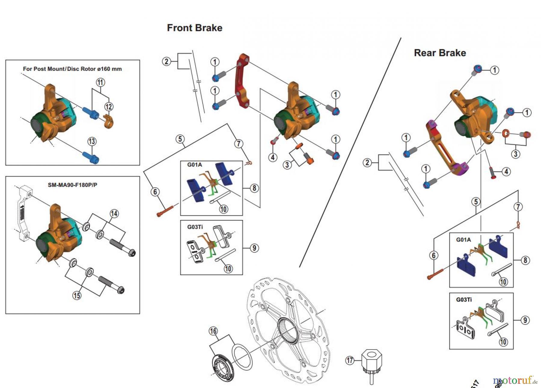 Shimano BR Brake - Bremse BR-CX77 -3644 Disc Brake