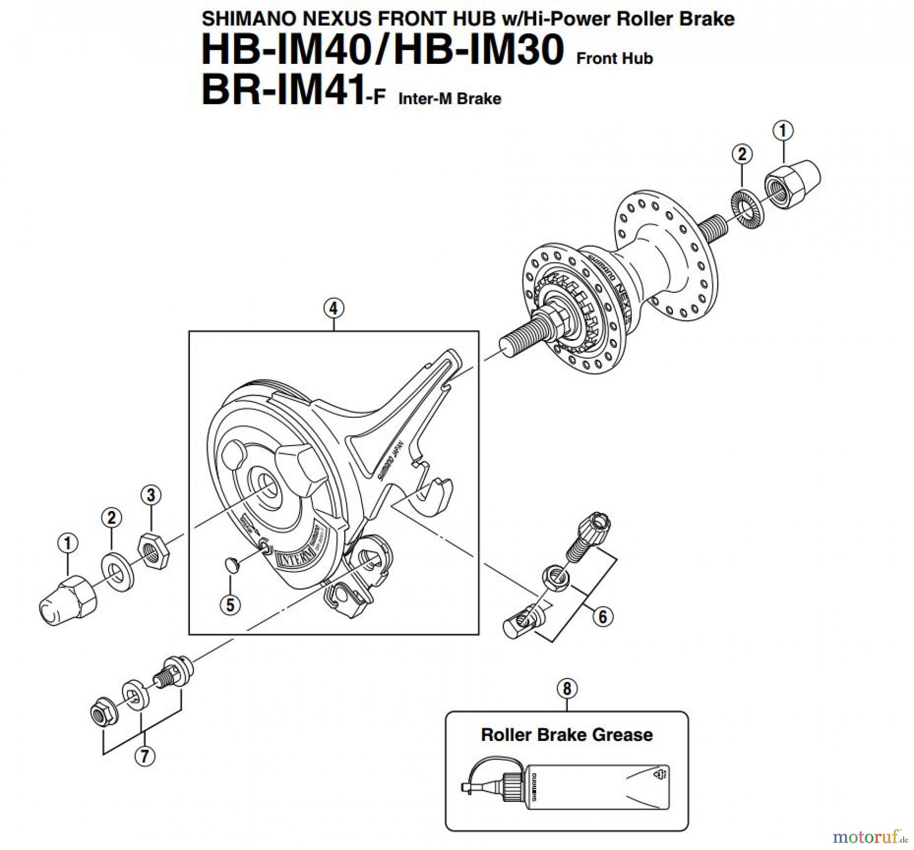 Shimano BR Brake - Bremse BR-IM41F -1562B SHIMANO NEXUS FRONT HUB