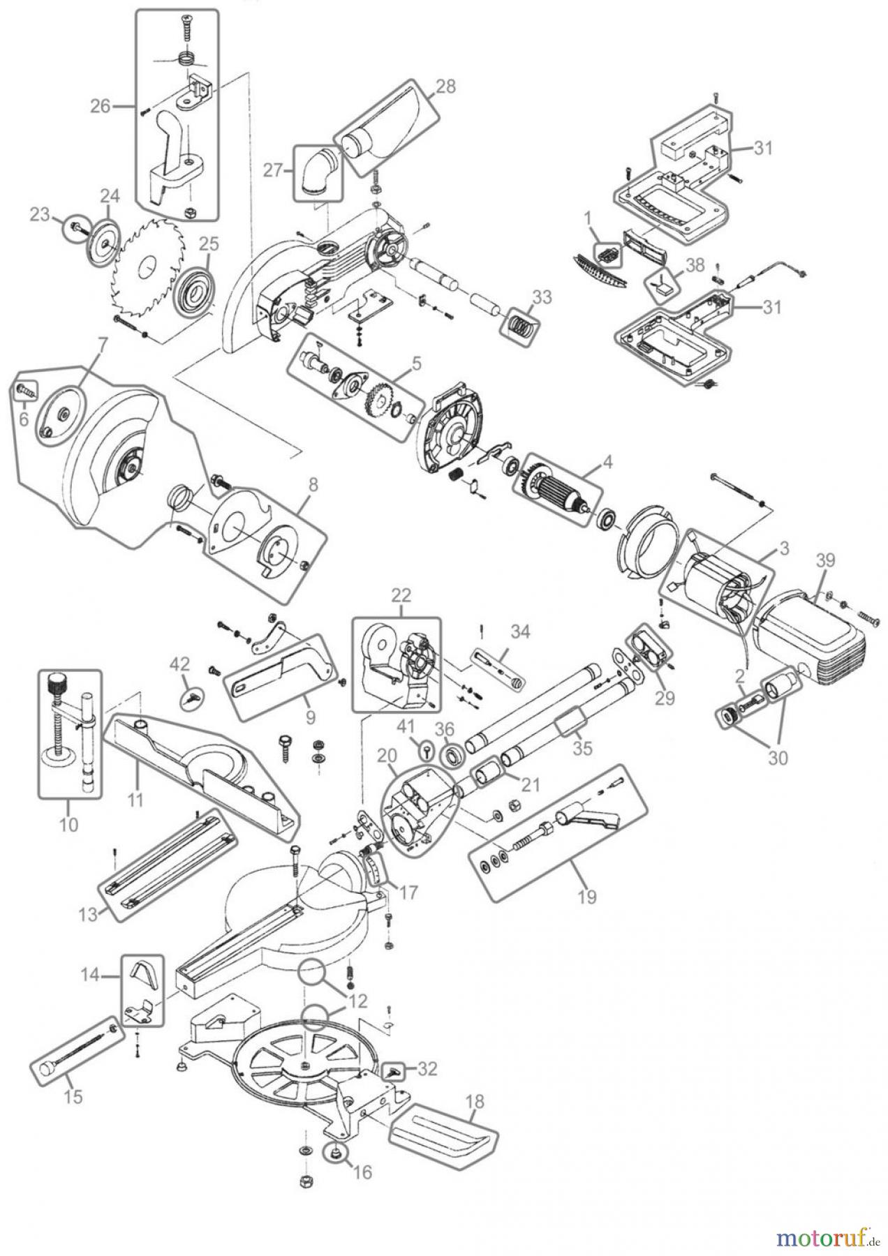 Güde Holzbearbeitung Radialkappsägen RADIALKAPPSÄGE GRK 250/300 - 55003 FSL55003-01