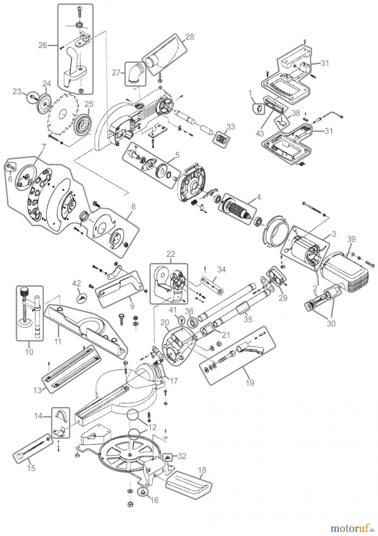  Güde Holzbearbeitung Radialkappsägen RADIALKAPPSÄGE GRK 250/300 - 55003 FSL55003-04