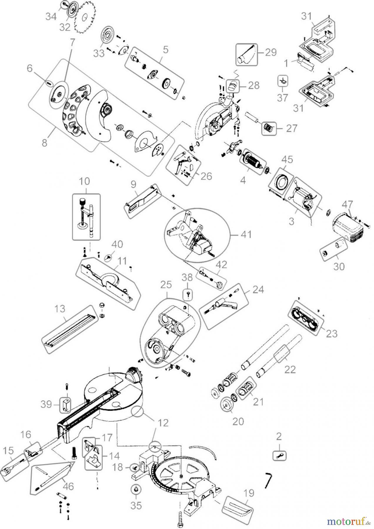 Güde Holzbearbeitung Radialkappsägen RADIALKAPPSÄGE GRK 210/300 - 55006 FSL55006-02