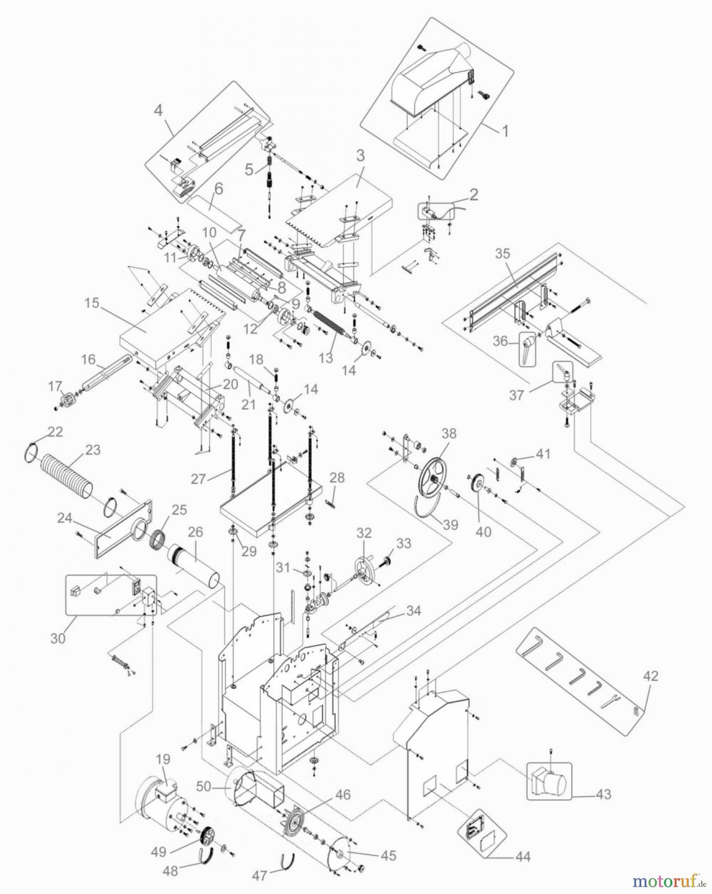 Güde Holzbearbeitung Hobelmaschinen ABR.U.DICKENHOBEL GADH 254/230V - 55058 FSL55058-01