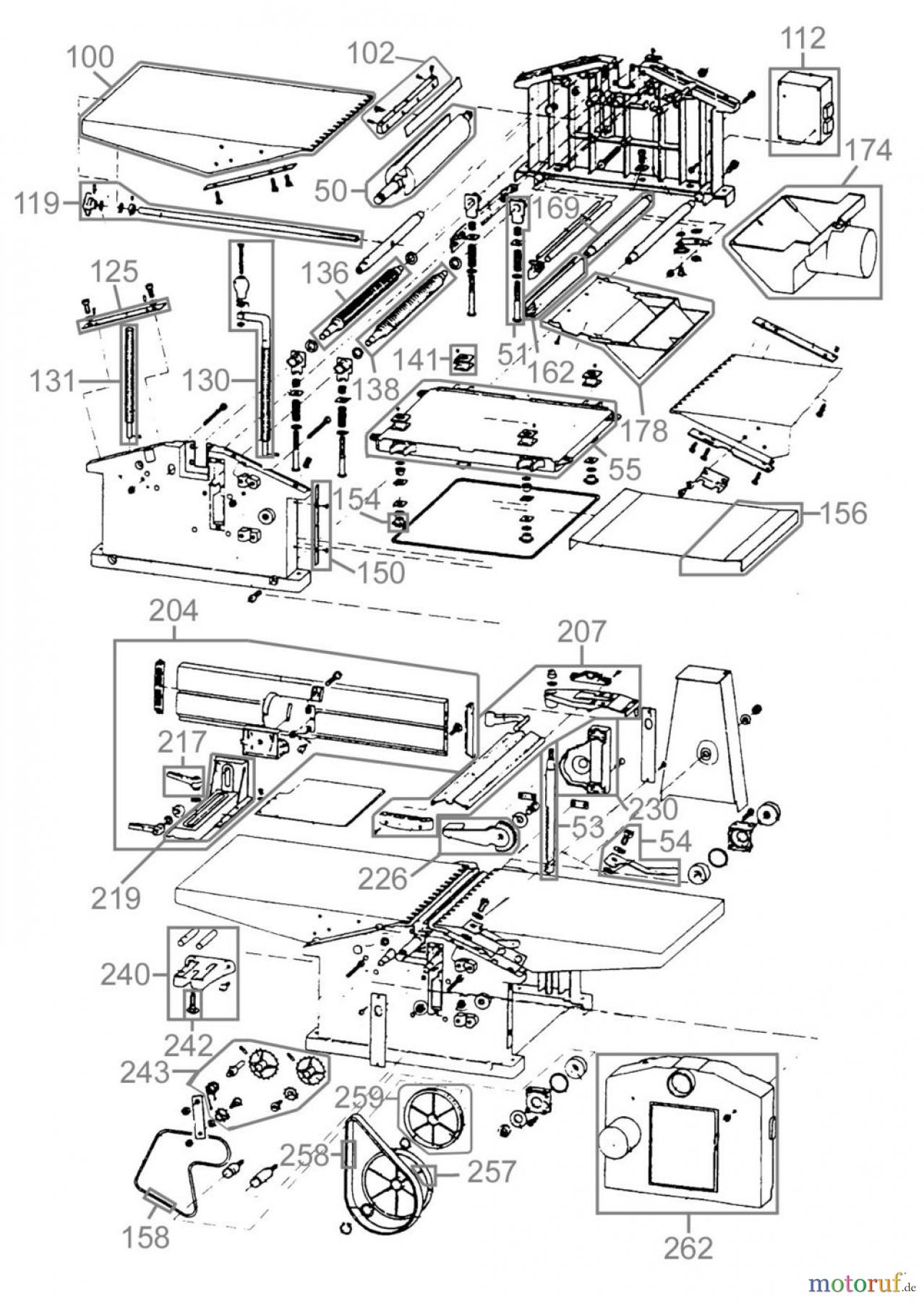 Güde Holzbearbeitung Hobelmaschinen ABR.U.DICKENHOBEL GADH 260W - 55078 FSL55078-02 Seite 1