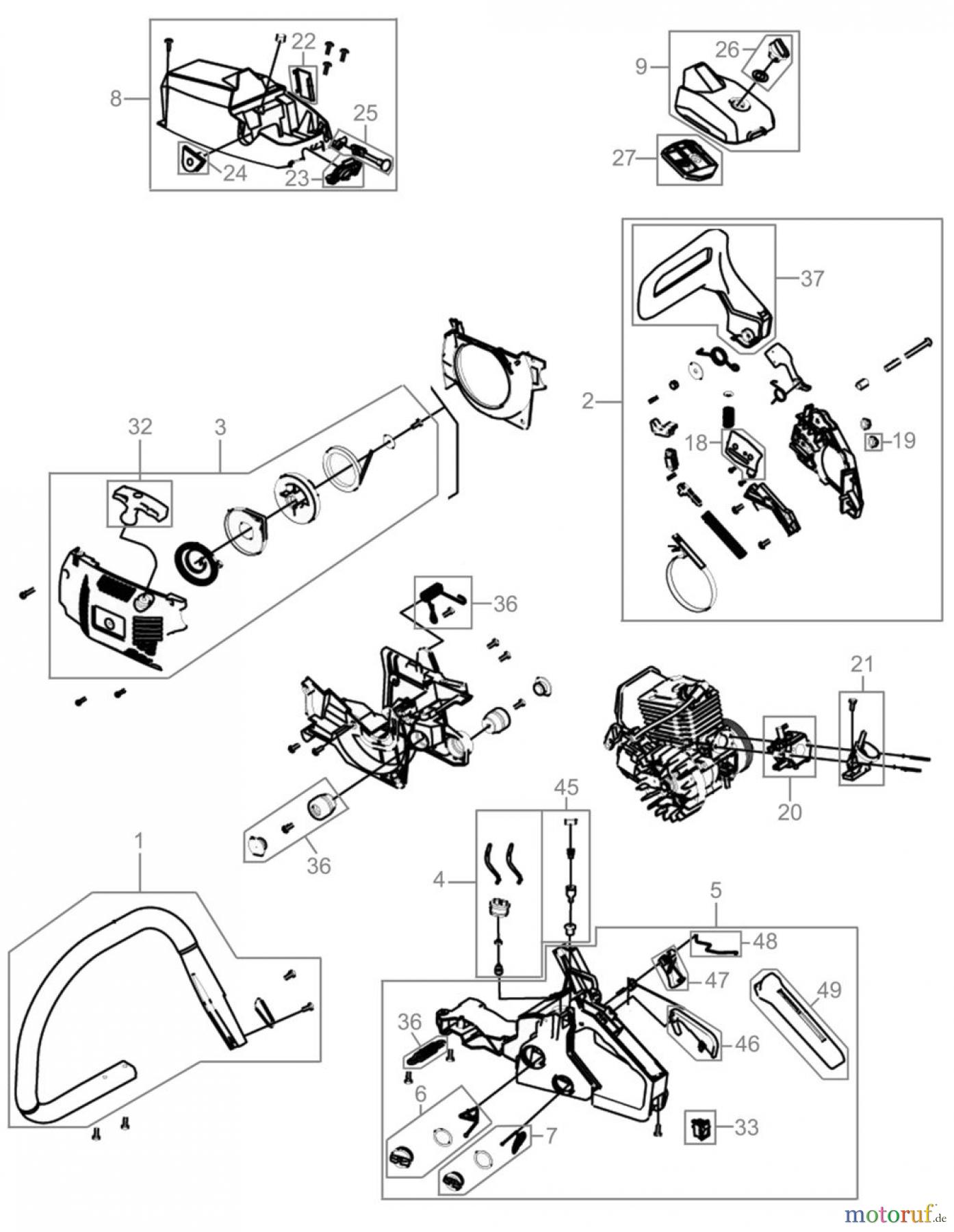 Güde Brennholzbearbeitung Kettensägen Benzin Kettensägen MOTORKETTENSÄGE KS 350 B - 94086 FSL94086-01 Seite 1