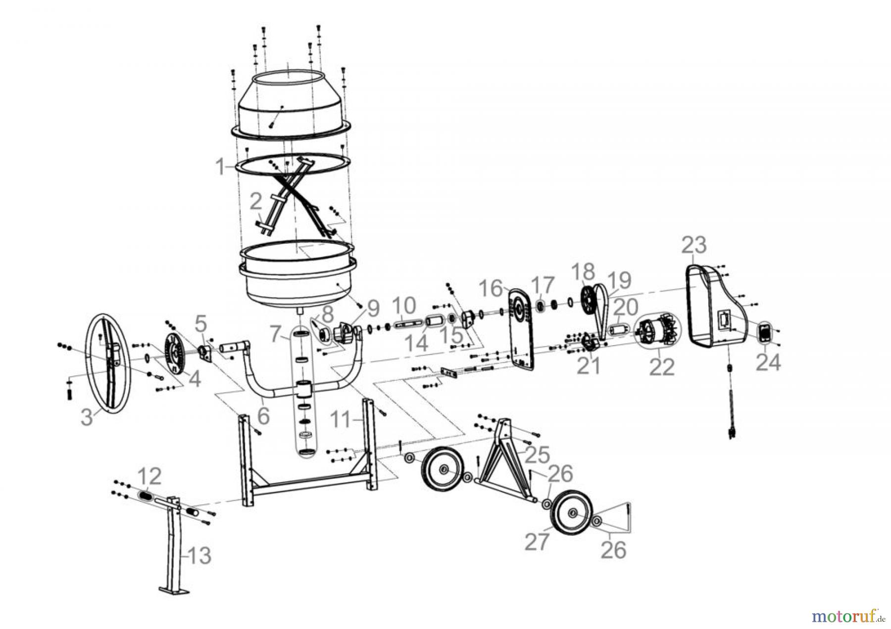 Güde Baugeräte Betonmischer BETONMISCHER GBM 125 - 55450 FSL55450-01