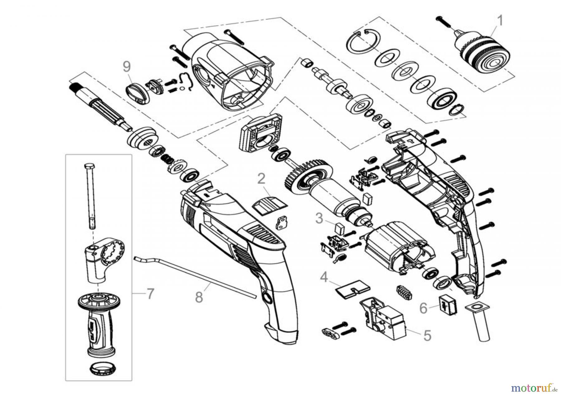 Güde Elektrowerkzeuge E-Werkzeuge Bohrmaschinen SCHLAGBOHRMASCHINE SBM 1050 E - 58113 FSL58113-01