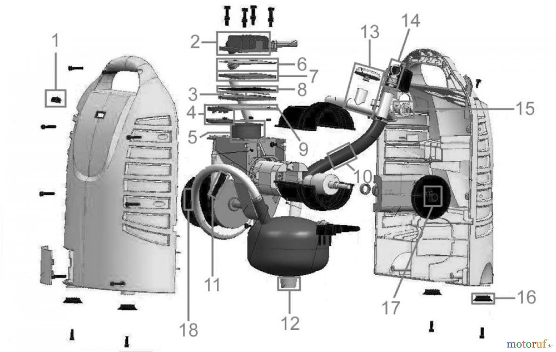  Güde Drucklufttechnik Kompressoren-Sets Ölfrei bis 50l Kessel MULTI-KOMPRESSOR SET 9 TLG - 50007 FSL50007-01