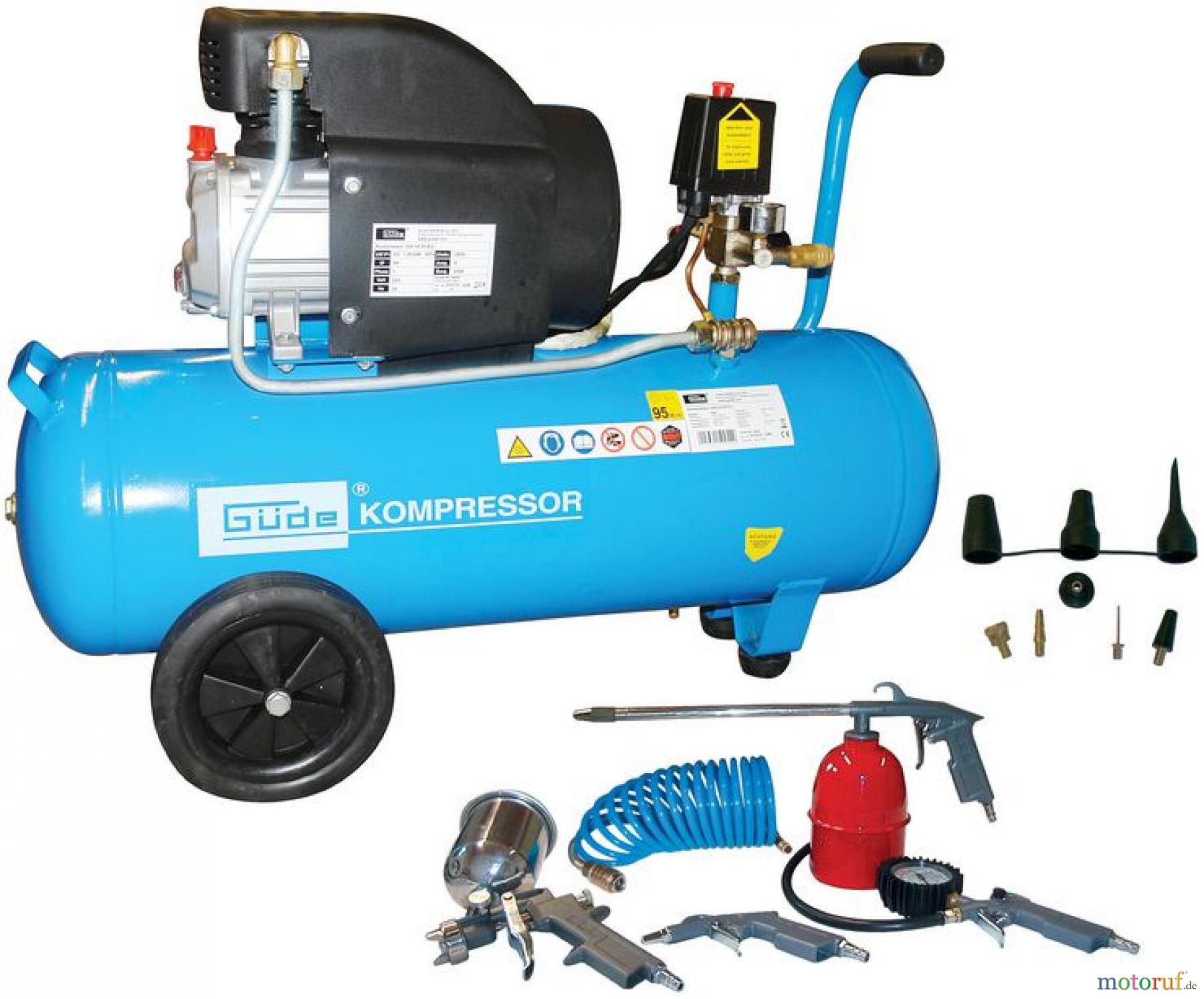 Güde Drucklufttechnik Kompressoren-Sets Ölgeschmiert bis 50l Kessel KOMPRESSORSET 300/10/50 14 TLG CH - 71125