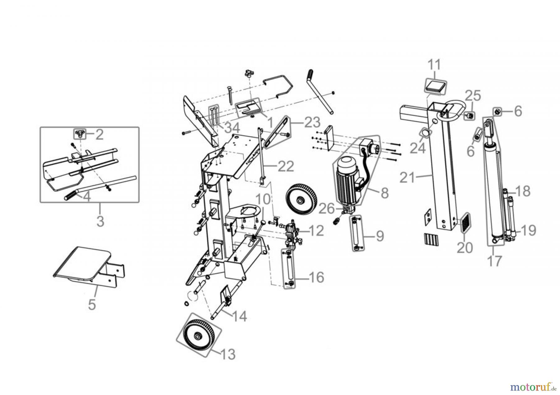  Güde Brennholzbearbeitung Holzspalter bis 7 t Spaltdruck HOLZSPALTER BASIC 6T/W - 02020  FSL02020-03  