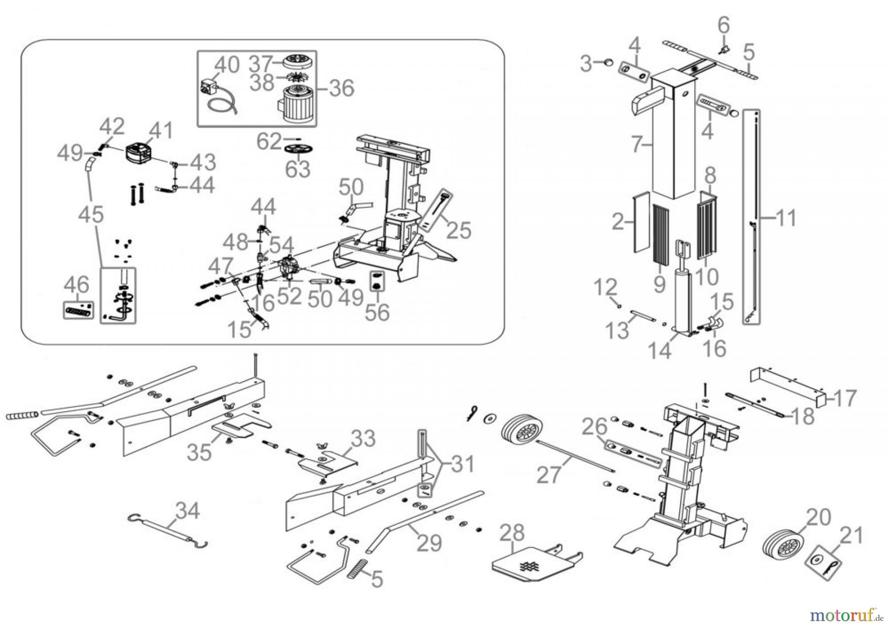 Güde Brennholzbearbeitung Holzspalter bis 7 t Spaltdruck HOLZSPALTER BASIC 6T/W - 02020 FSL02020-04