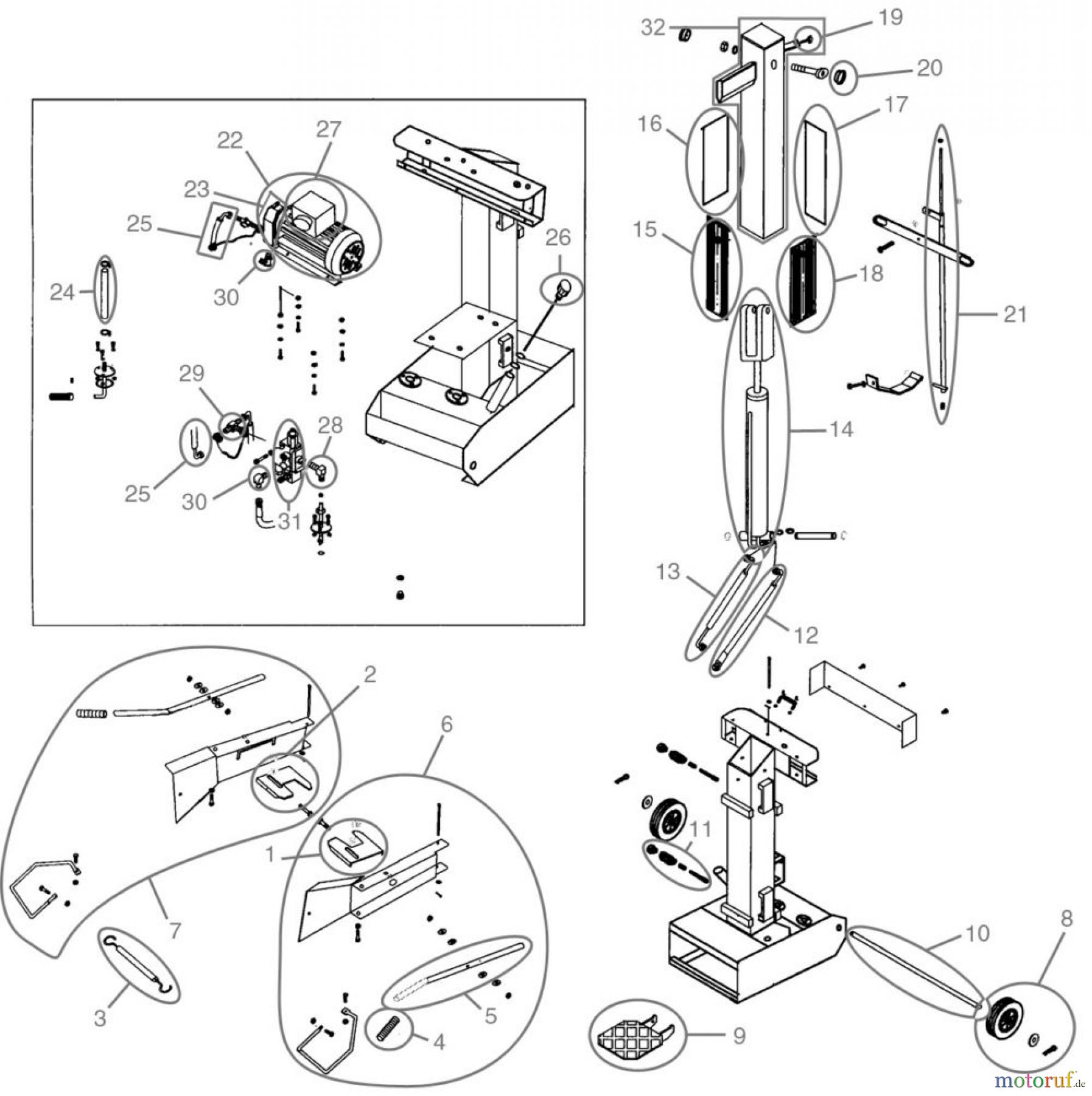  Güde Brennholzbearbeitung Holzspalter bis 7 t Spaltdruck HOLZSPALTER DHH 1050/5,3 TE - 01982 FSL01982-01 