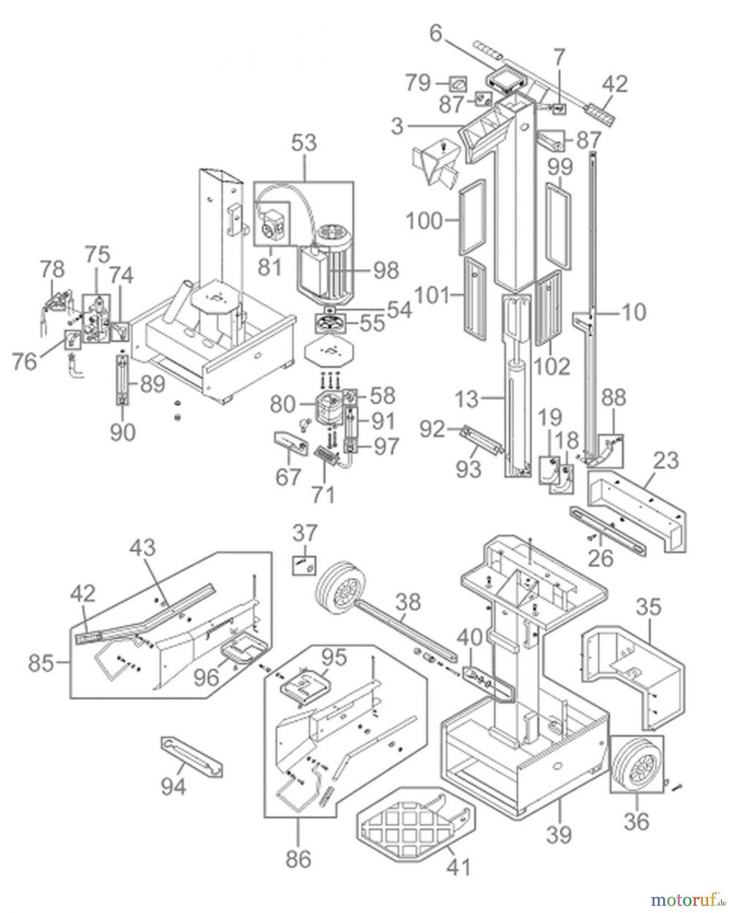 Güde Brennholzbearbeitung Holzspalter bis 7 t Spaltdruck HOLZSPALTER DHH 1050/7 TCW - 01996 FSL01996-01