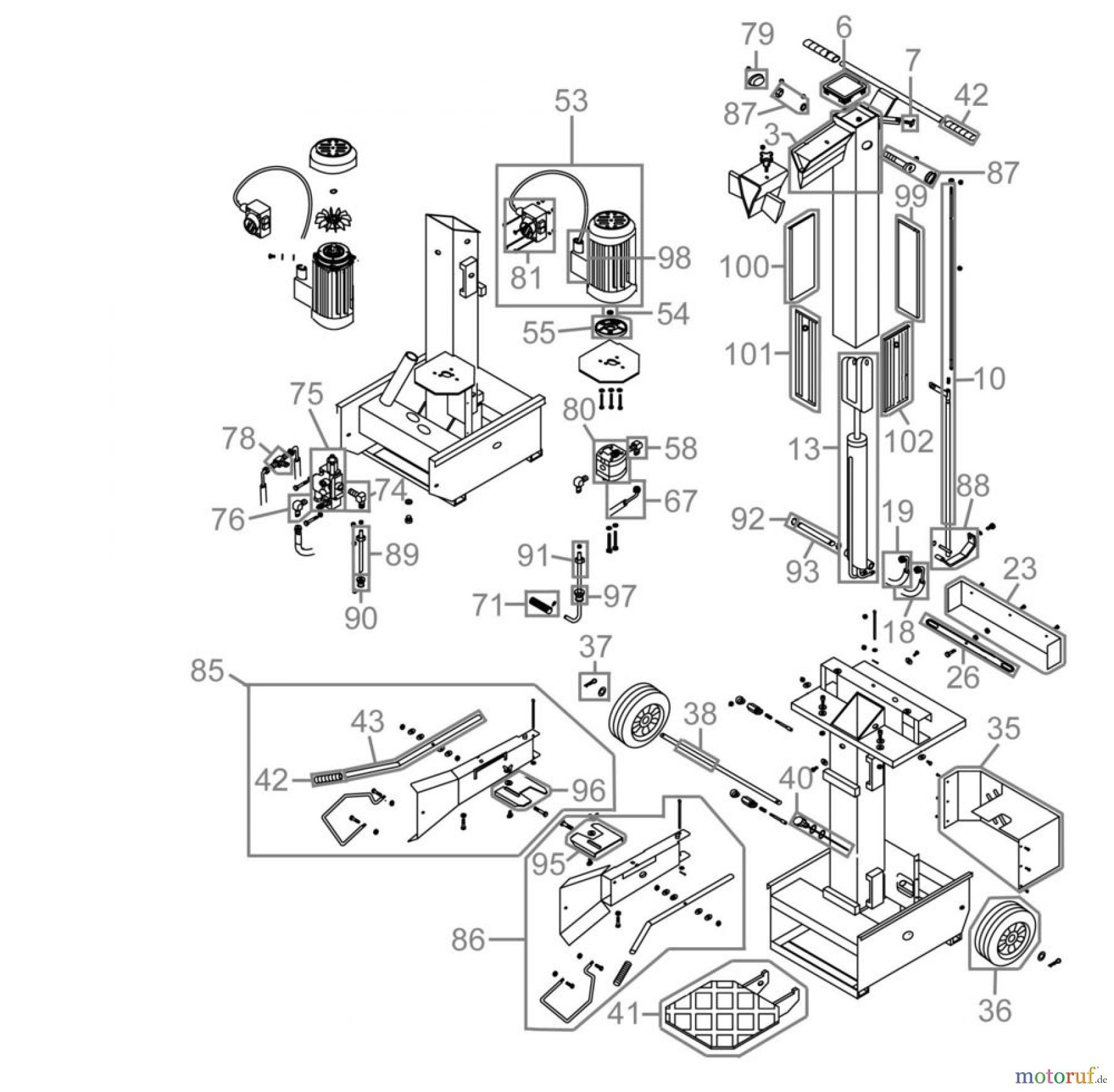 Güde Brennholzbearbeitung Holzspalter 8 bis 10 t Spaltdruck HOLZSPALTER DHH 1050 / 8 TC-230V - 01945 FSL01945-01