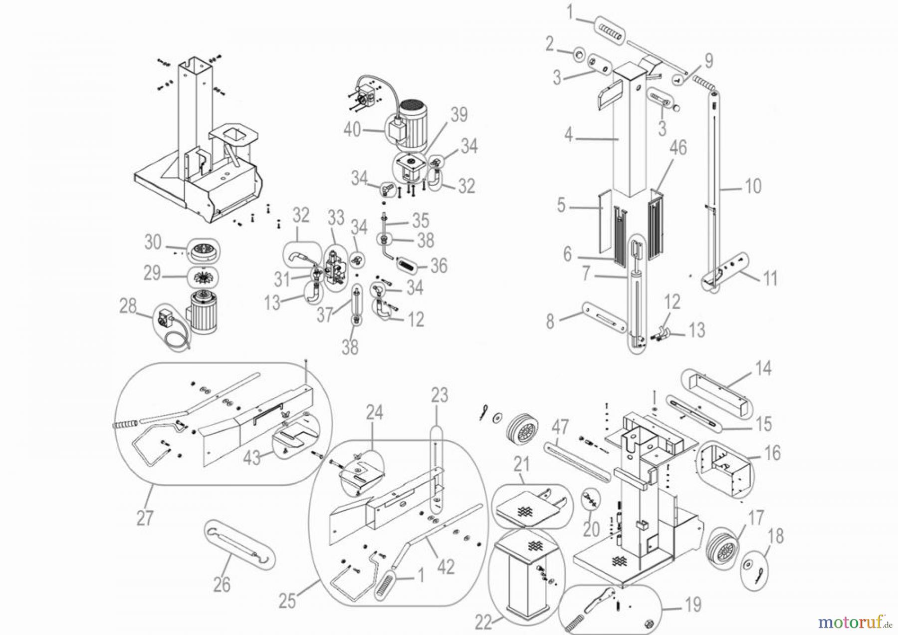 Güde Brennholzbearbeitung Holzspalter 8 bis 10 t Spaltdruck HOLZSPALTER BASIC 10T/DTS - 02040 FSL02040-01