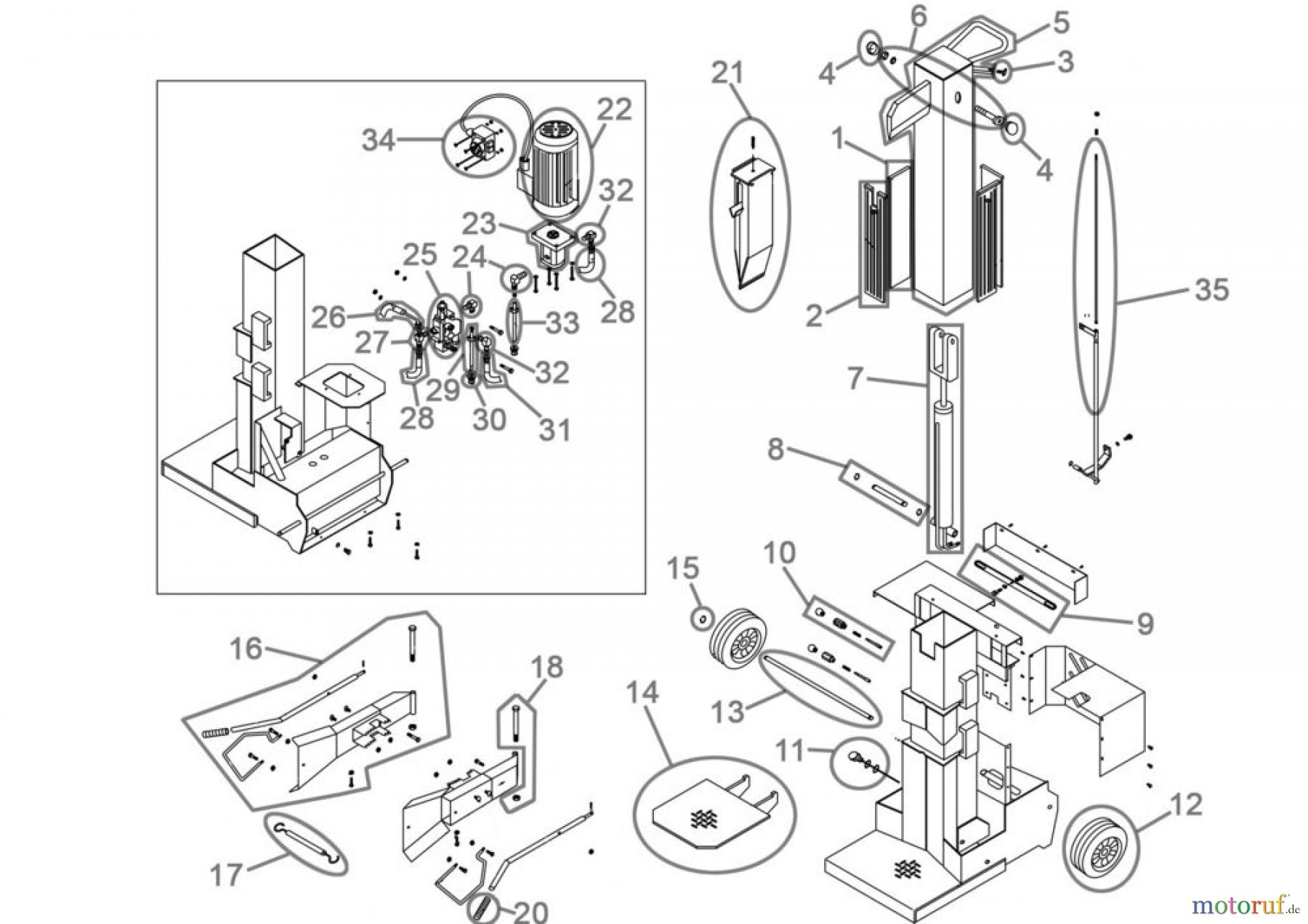 Güde Brennholzbearbeitung Holzspalter 8 bis 10 t Spaltdruck HOLZSPALTER DHH 1050 / 9 TFC - 02000 FSL02000-02