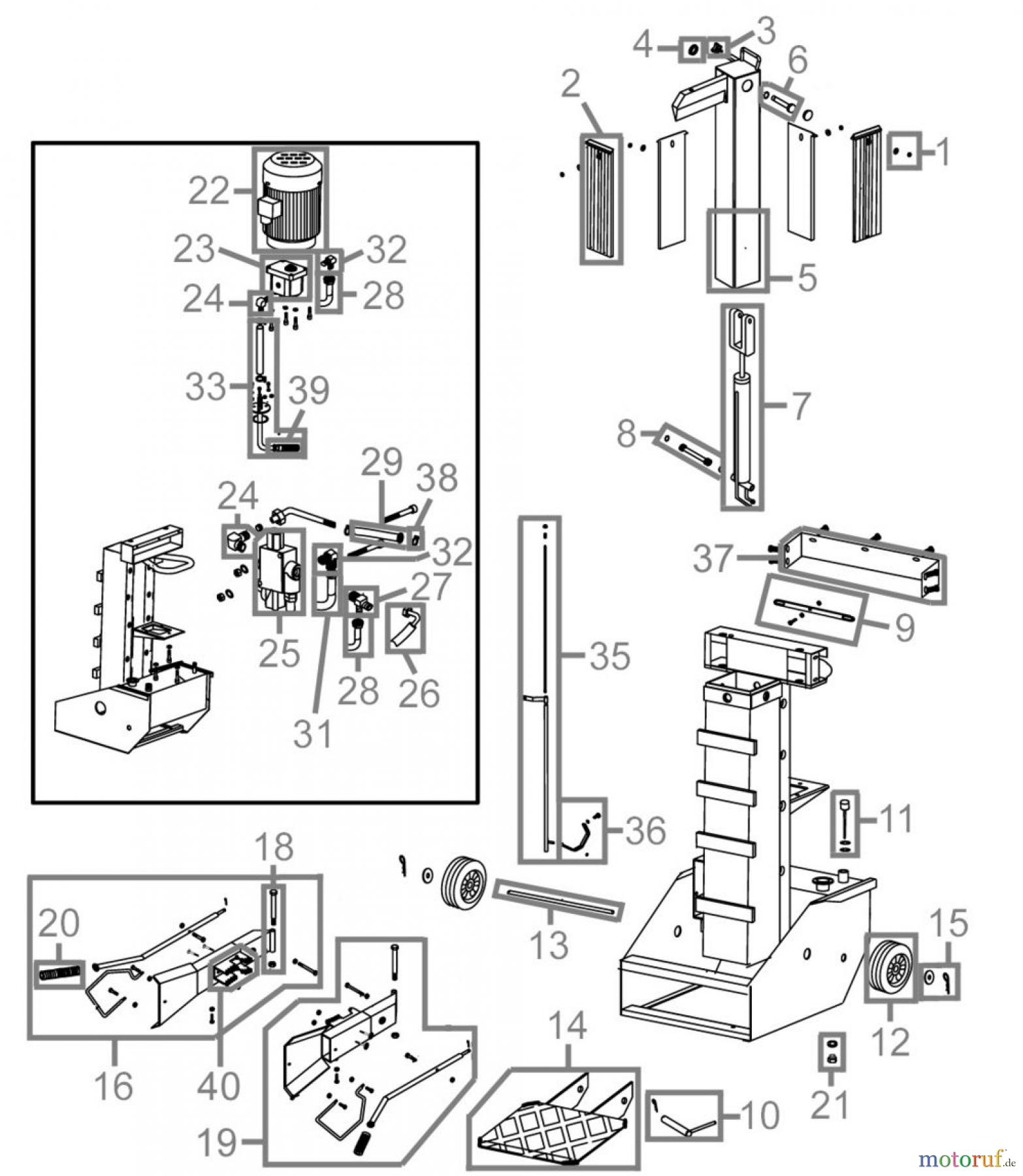 Güde Brennholzbearbeitung Holzspalter 8 bis 10 t Spaltdruck HOLZSPALTER DHH 1050/10TC - 02005 FSL02005-01