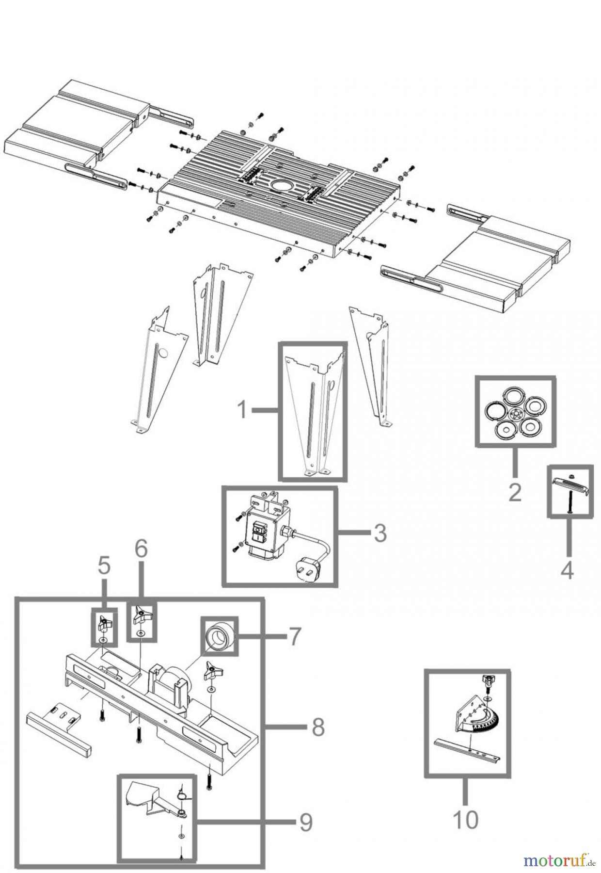  Güde Elektrowerkzeuge E-Werkzeuge Oberfräsen Zubehör OBERFRÄSENTISCH GO 855 - 58086 FSL58086-01
