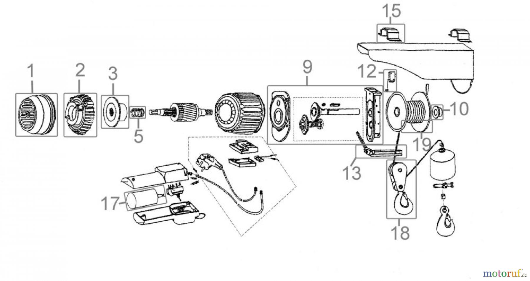  Güde Hebetechnik Seilzüge ELEKTRISCHER SEILZUG GSZ 200/400 - 01706 FSL01706-01  