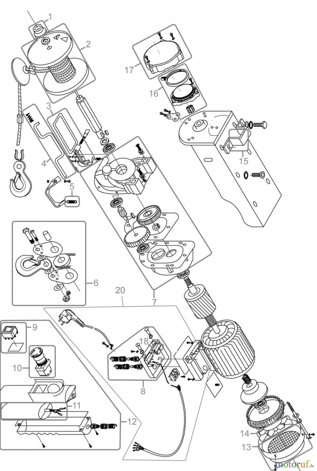 Güde Hebetechnik Seilzüge ELEKTRISCHER SEILZUG GSZ 200/400 - 01706 FSL01706-03