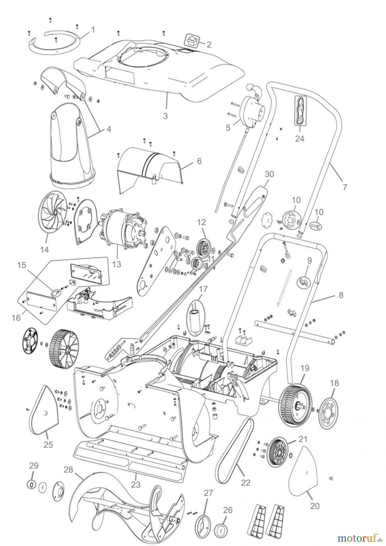 Güde Reinigungsgeräte Schneefräsen Elektro-Schneefräse ELEKTRO-SCHNEEFRÄSE GESF 570 - 94565 FSL94565-01