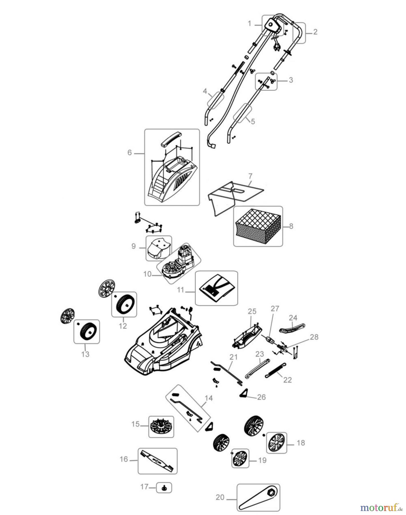  Güde Gartentechnik Rasenmäher Elektro-Rasenmäher RASENMÄHER ECO WHEELER 1600 E - 95122 FSL95122-01