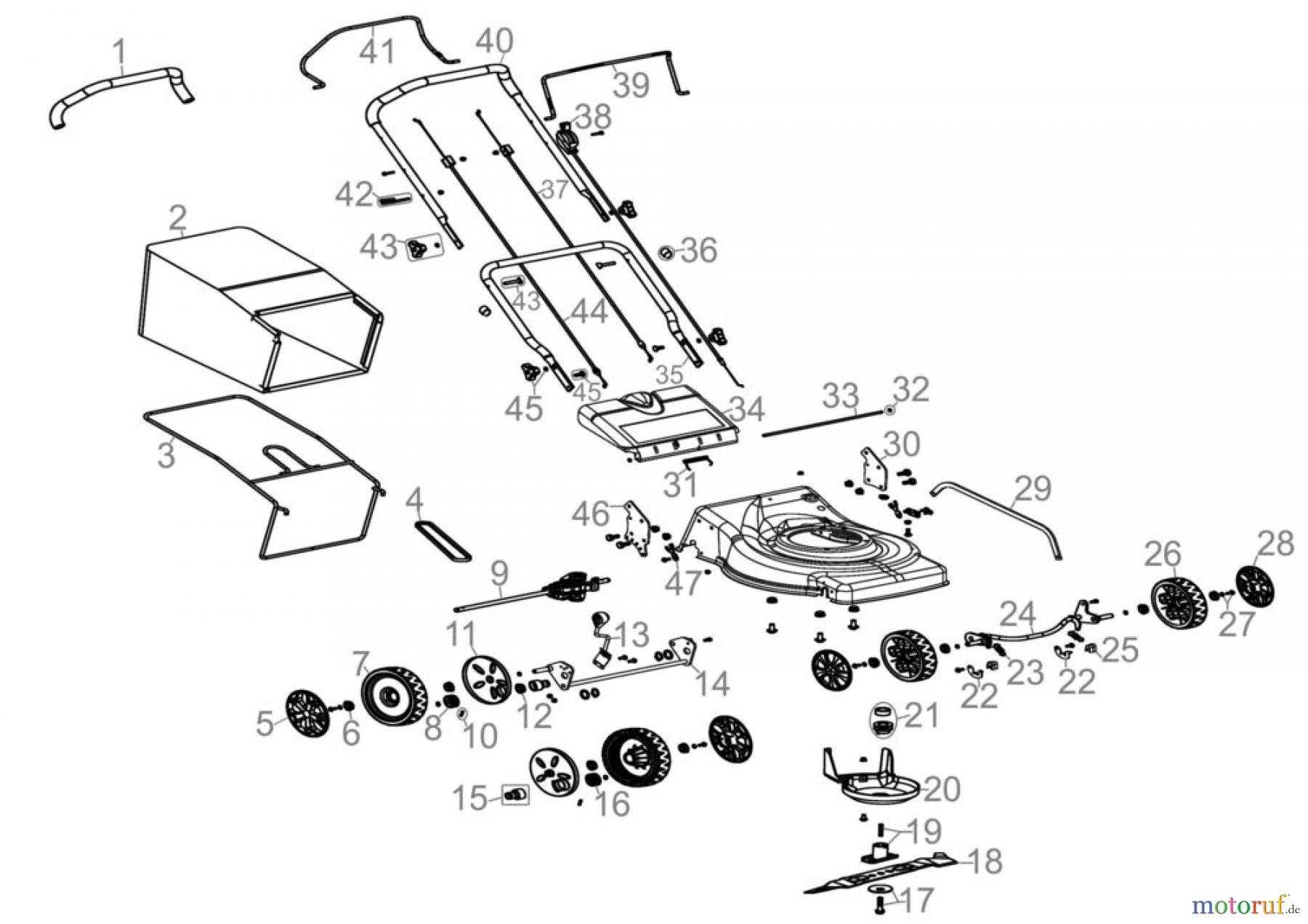 Güde Gartentechnik Rasenmäher Benzin-Rasenmäher Schnittbreite bis 50 cm RASENMÄHER BIG WHEELER 460 BS - 95332 FSL95332-01