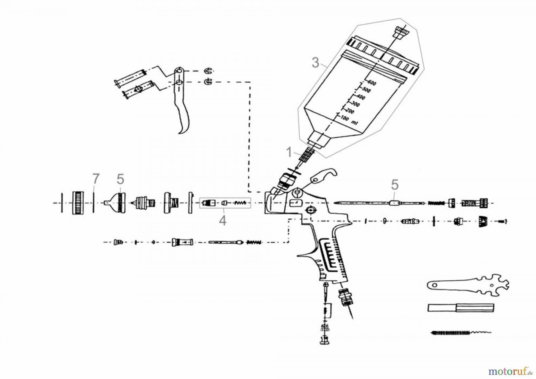  Güde Drucklufttechnik Druckluft Zubehör Farbspritzpistole FARBSPRITZPISTOLE PROFI- F - 40130 FSL40130-01