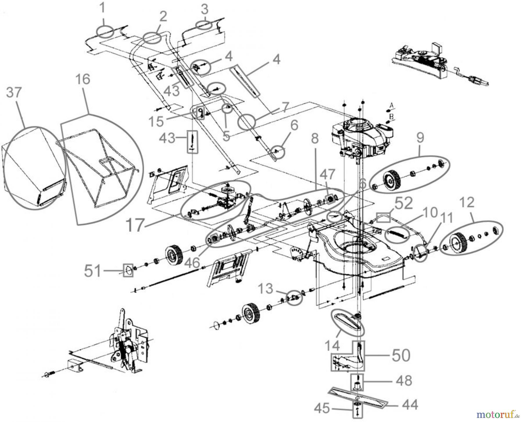 Güde Gartentechnik Rasenmäher Benzin-Rasenmäher Schnittbreite bis 45cm RASENMÄHER GR 5000 B A - 94126 FSL94126-01 Seite 1