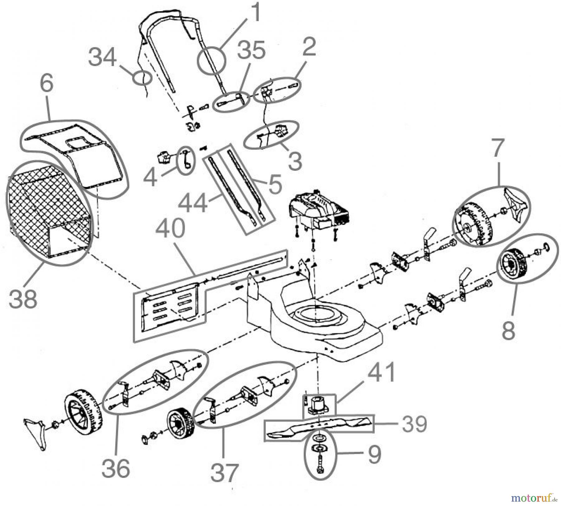 Güde Gartentechnik Rasenmäher Benzin-Rasenmäher Schnittbreite bis 45cm RASENMÄHER GR 3750 B - 94127 FSL94127-01 Seite 1