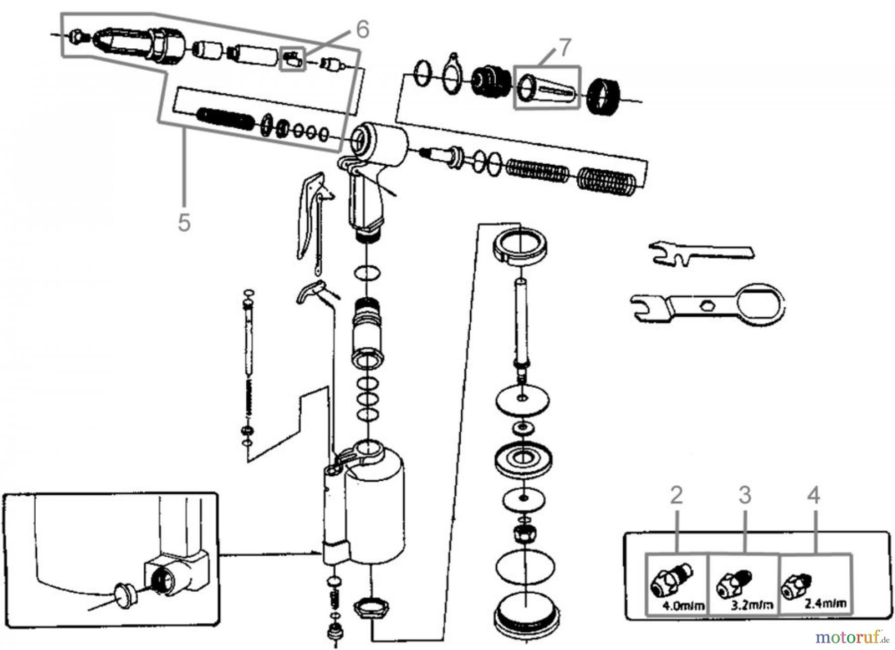 Güde Drucklufttechnik Druckluftwerkzeuge Nagler & Tacker DRUCKLUFT-BLINDNIET-SET - 40084 FSL40084-01
