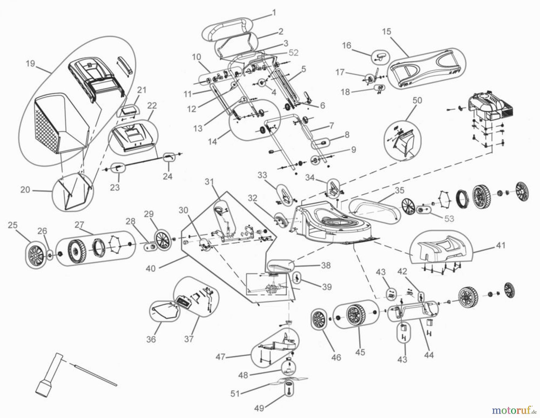 Güde Pro-Serie PRO-Gartentechnik Rasenmäher Benzin-Rasenmäher Benzin-Rasenmäher RASENMÄHER PRO 460 BS - 75400 FSL75400-01