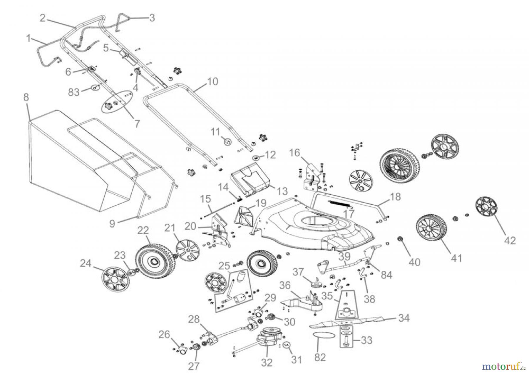  Plus Rasenmäher RASENMÄHER ECO WHEELER 415 P - 05312 FSL05312-01 Seite 1