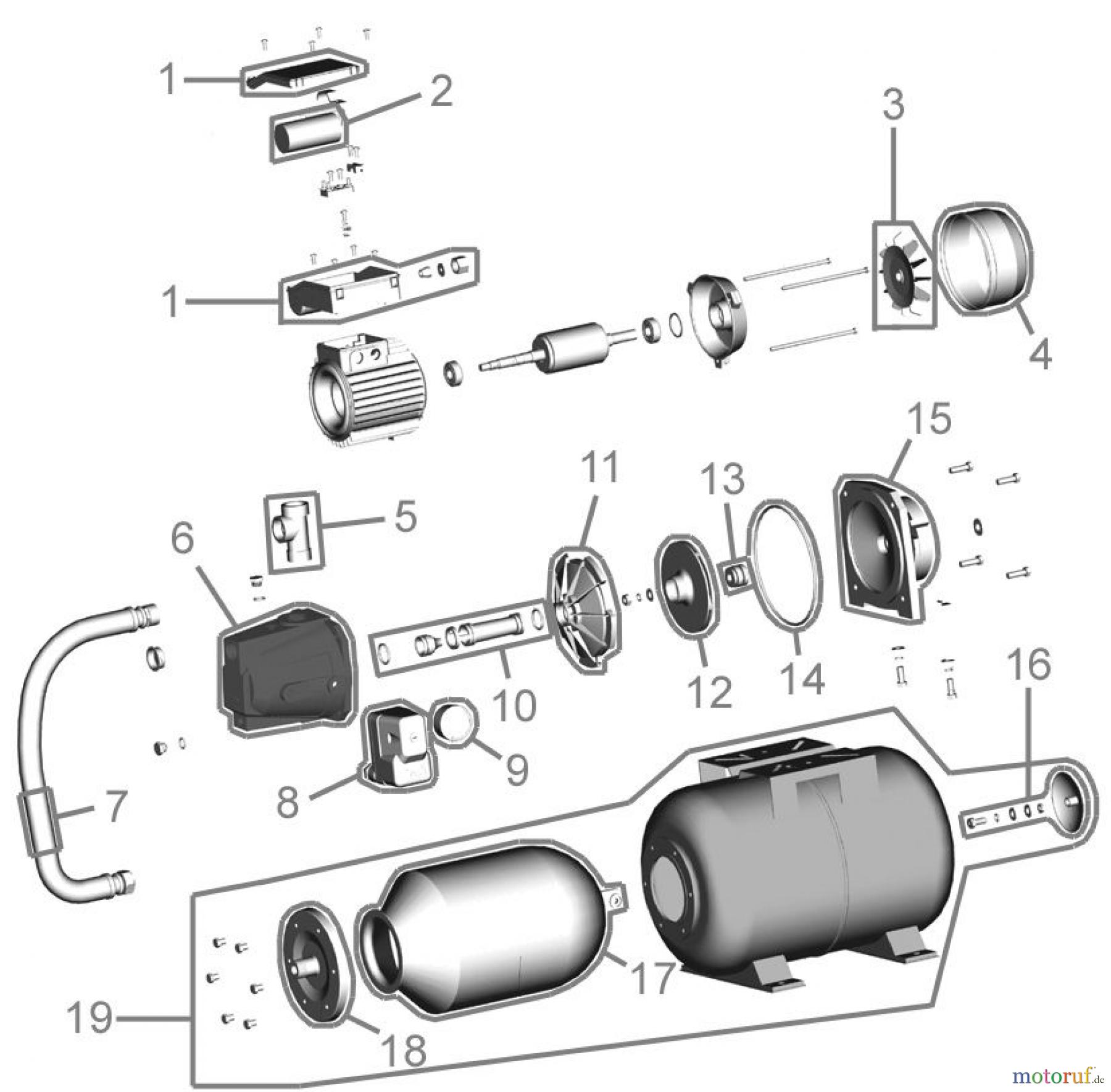 Güde Pumpentechnik Hauswasserwerke HAUSWASSERWERK HWW 1300 G - 94195 FSL94195-02