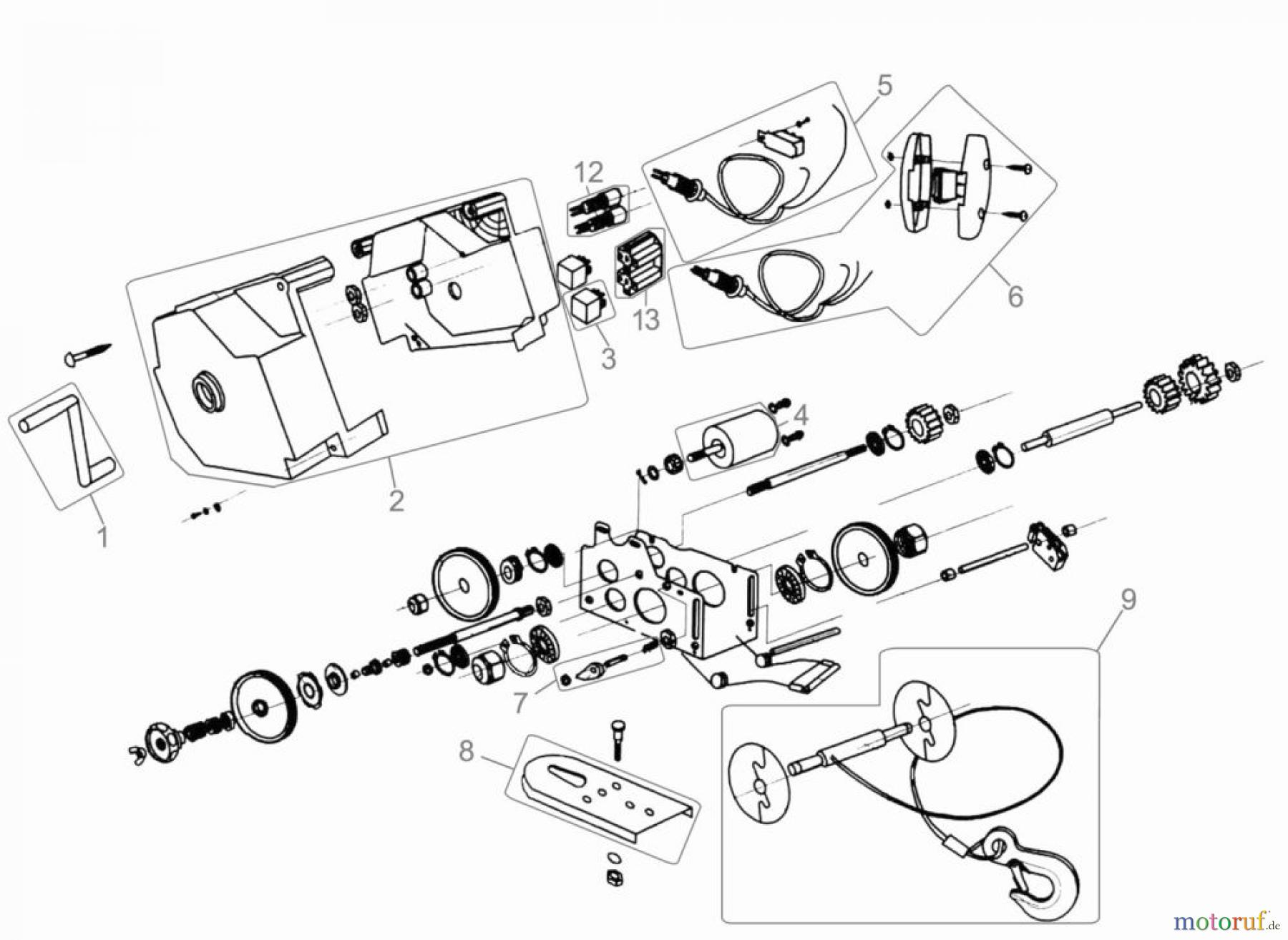 Güde Hebetechnik Seilwinden ELEKTROWINDE 1800/12 VOLT - 55128 FSL55128-03