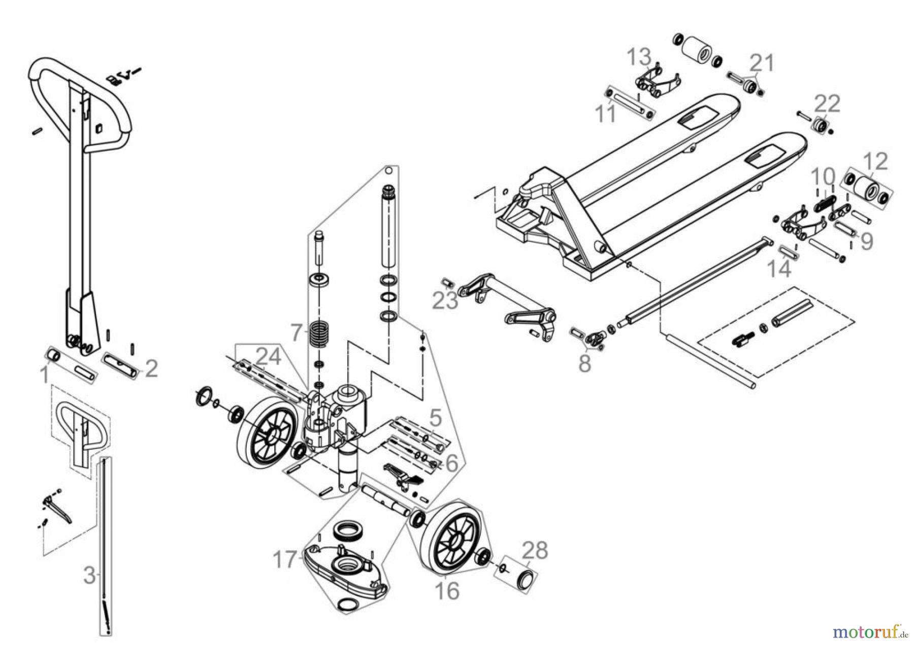  Güde Hebetechnik Gabelhubwagen GABELHUBWAGEN GHW 2500 PU - 24319 FSL24319-01
