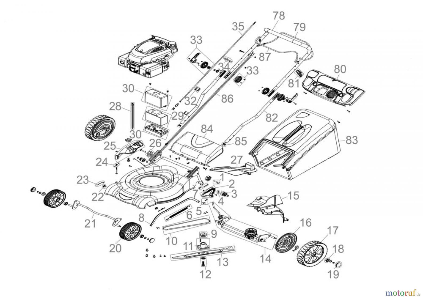 Plus Rasenmäher RASENMÄHER BIG WHEELER 460 ES - 05314 FSL05314-01 Seite 1