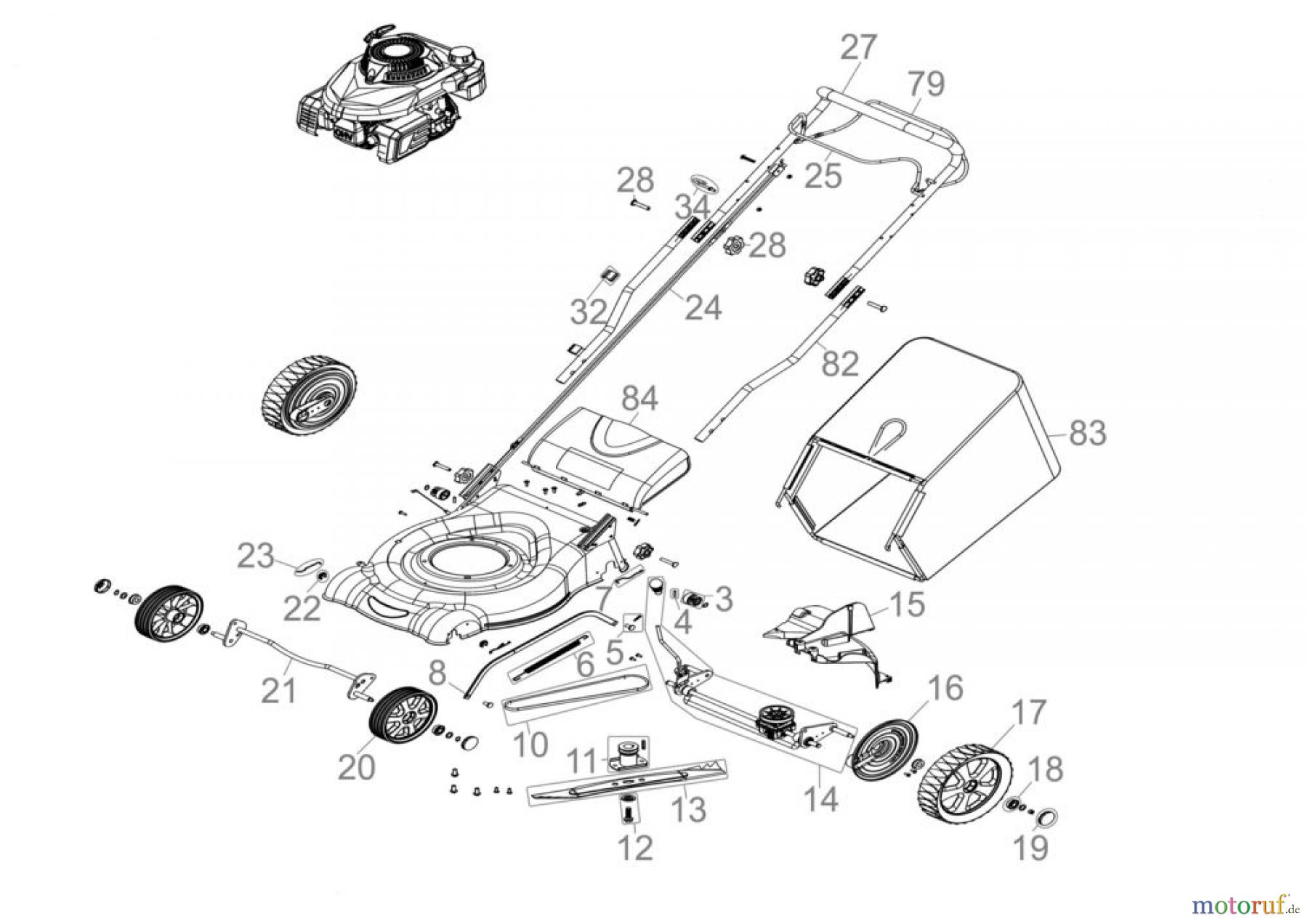  Plus Rasenmäher RASENMÄHER ECO WHEELER 461 P - 05315 FSL05315-01 Seite 1