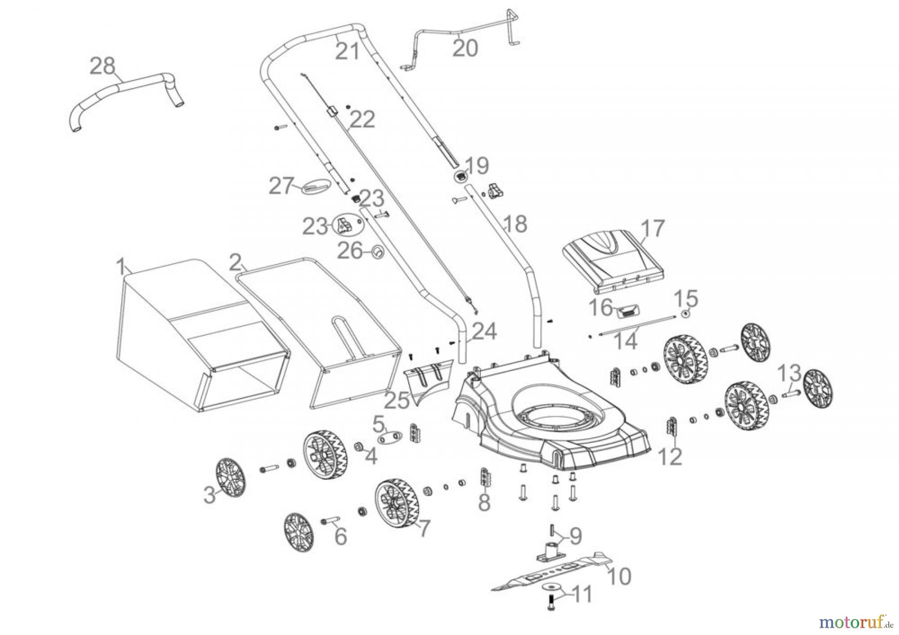  Plus Rasenmäher RASENMÄHER ECO WHEELER 410 P2 - 05319 FSL05319-01 Seite 1