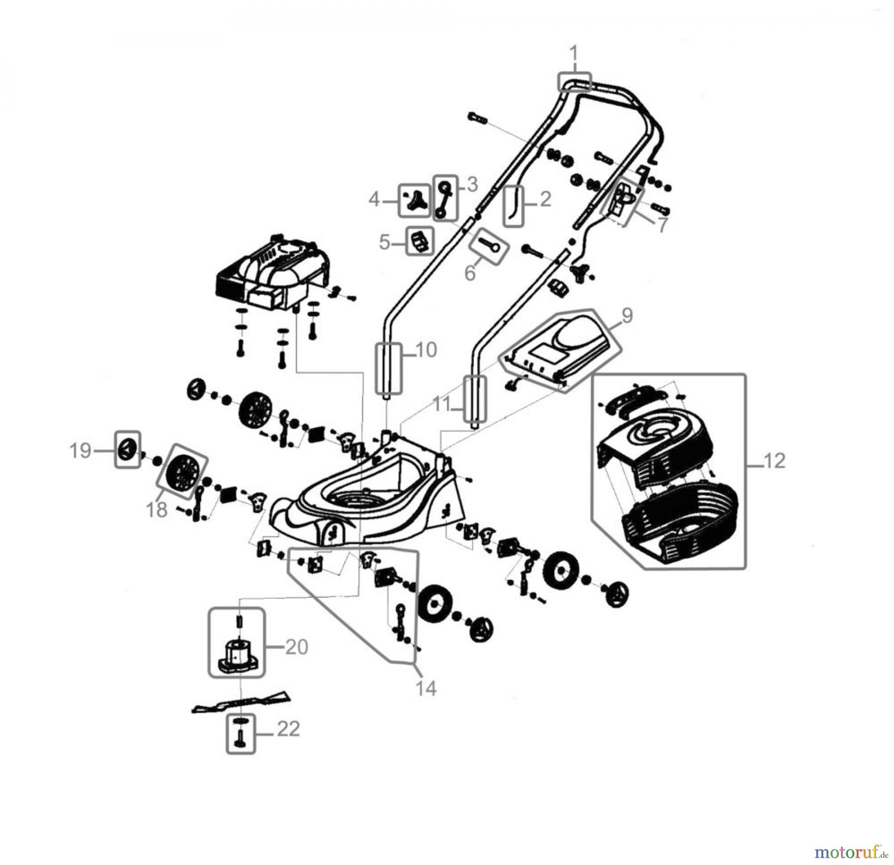 Güde Gartentechnik Rasenmäher Benzin-Rasenmäher Schnittbreite bis 45cm RASENMÄHER ECO WHEELER 400K - 94995 FSL94995-01 Seite 1