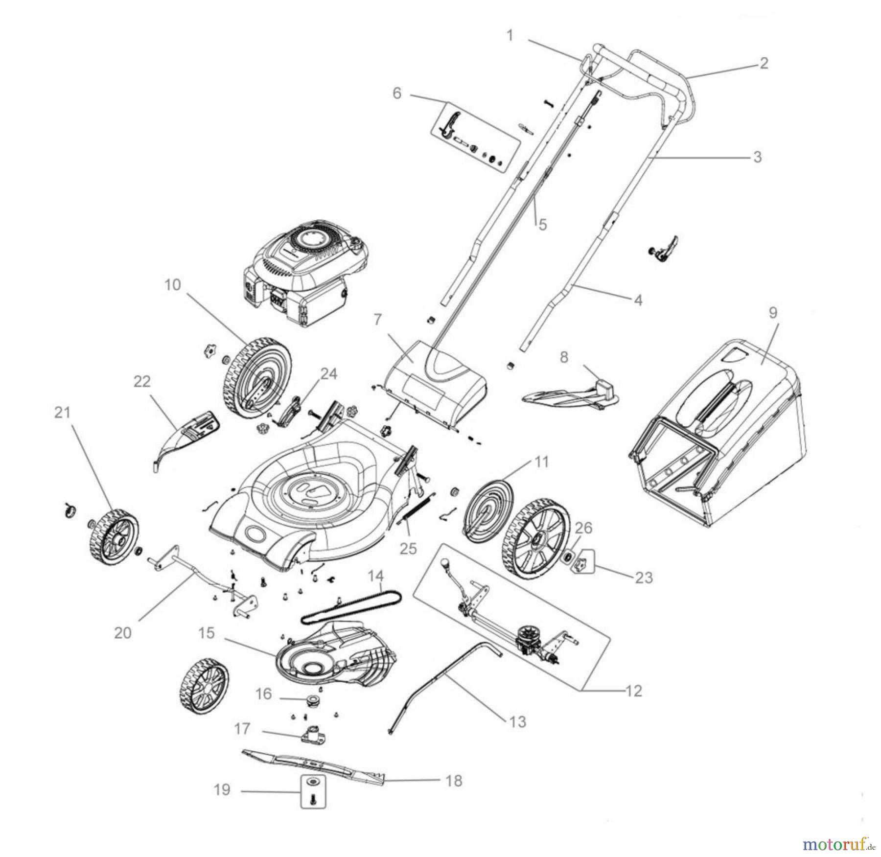 Güde Gartentechnik Rasenmäher Benzin-Rasenmäher Schnittbreite bis 45cm RASENMÄHER BLACKLINE BL 560 BS - 95310 FSL95310-01