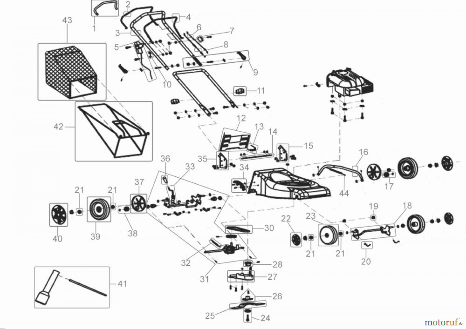 Güde Gartentechnik Rasenmäher Benzin-Rasenmäher Schnittbreite bis 45cm RASENMÄHER BLACKLINE BL 460 BS - 95315 FSL95315-01