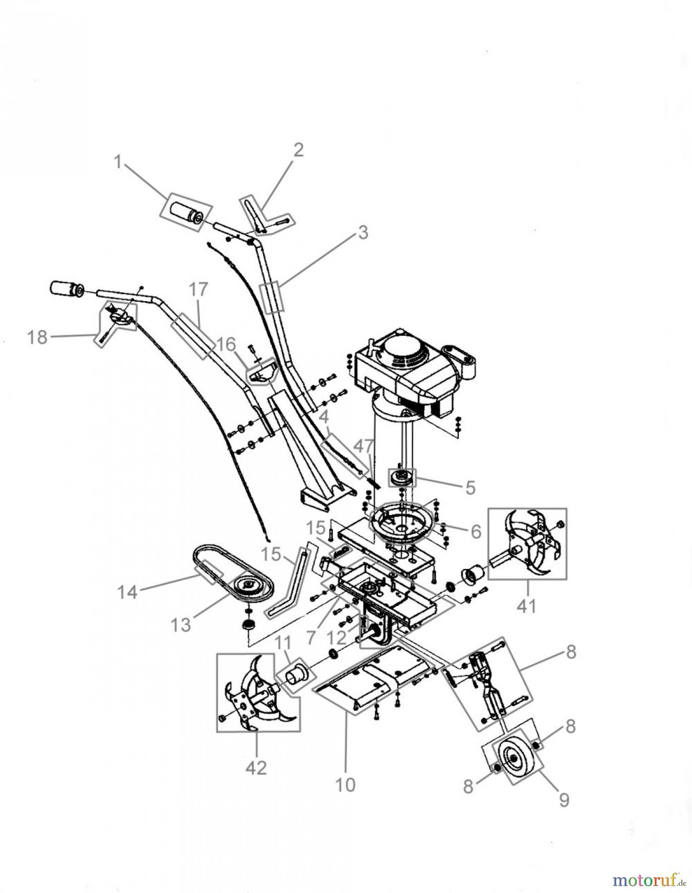 Güde Gartentechnik Gartenfräsen Benzin-Fräsen GARTENFRÄSE GF 360 - 94128 FSL94128-01 Seite 1