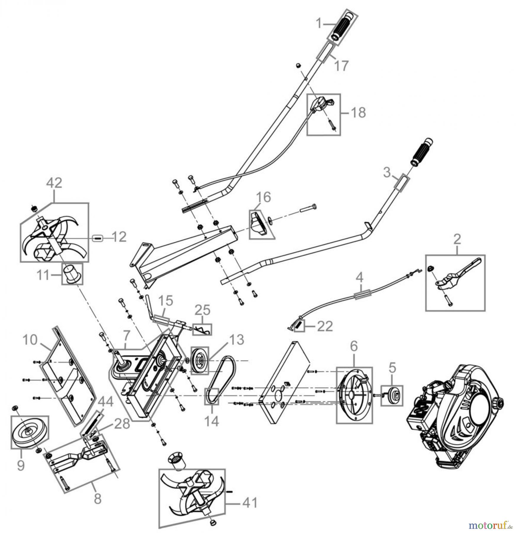 Güde Gartentechnik Gartenfräsen Benzin-Fräsen GARTENFRÄSE GF 380 - 94365 FSL94365-01 Seite 1