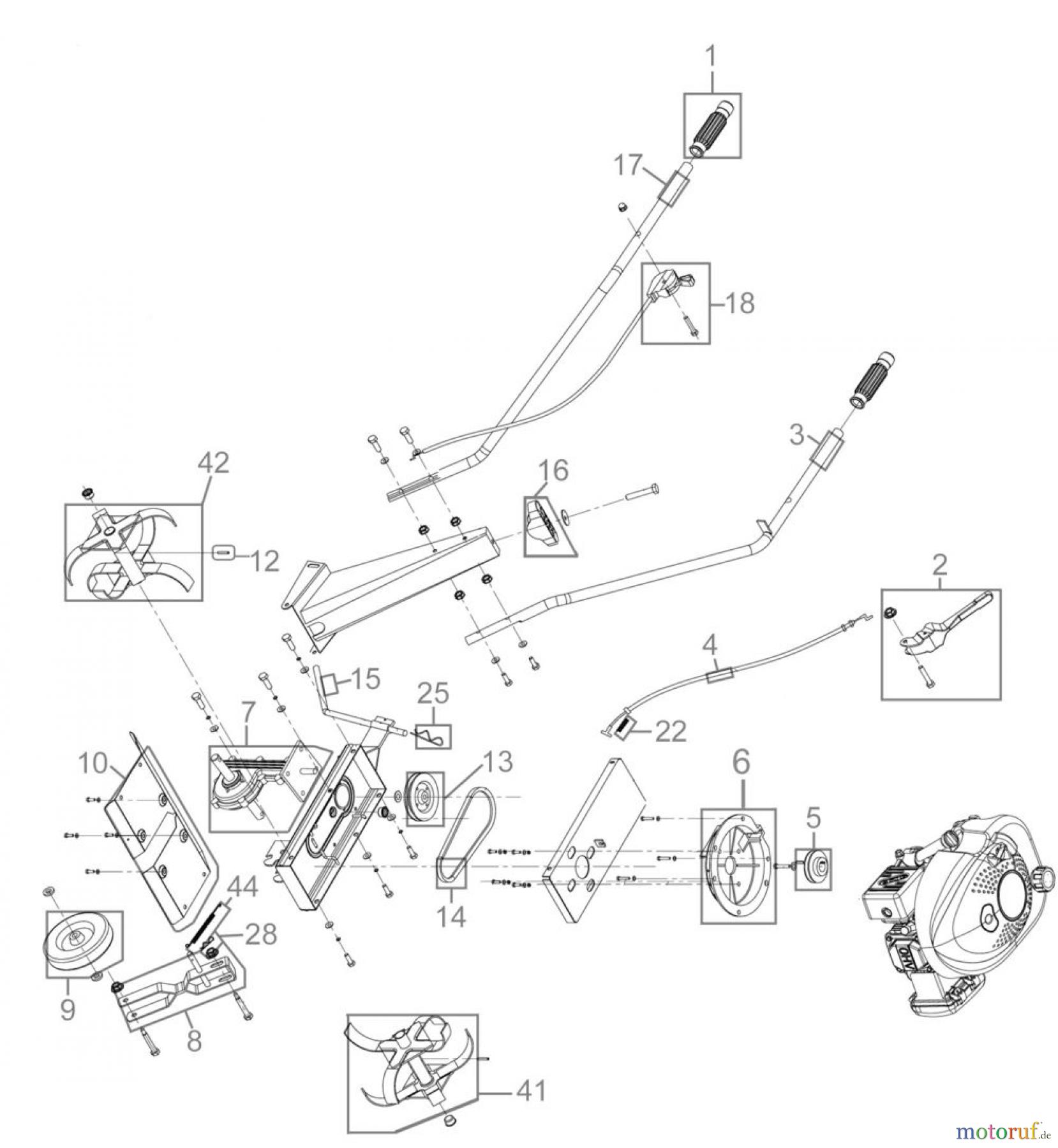 Güde Gartentechnik Gartenfräsen Benzin-Fräsen GARTENFRÄSE GF 380 - 94365 FSL94365-03 Seite 1