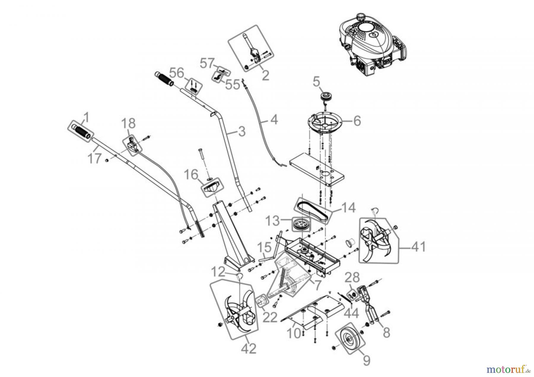 Güde Gartentechnik Gartenfräsen Benzin-Fräsen GARTENFRÄSE GF 380 - 94365 FSL94365-04 Seite 1